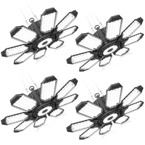 4 Pack Plug in Garage Light, 25000LM LED Shop Light 6500K Bay Lighting
