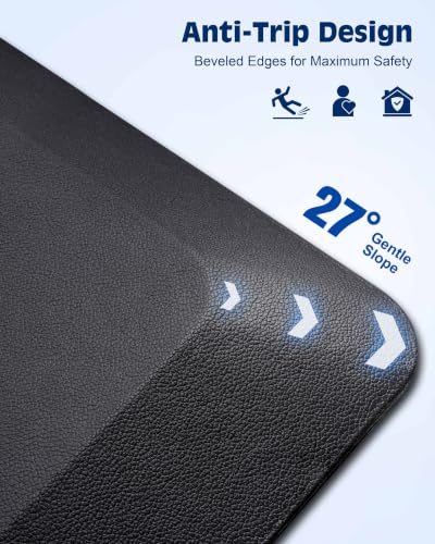 FEATOL 1 Inch Extra Thick Anti-Fatigue Mat for Standing Desk & Kitchen - color: Black, size: 39"L x 20"W x 1"Th