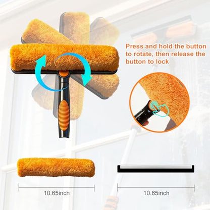 22FT Reach Duster Kit, Dual Lock for Ceiling Fan & Window Cleaning - size: 3-16FT