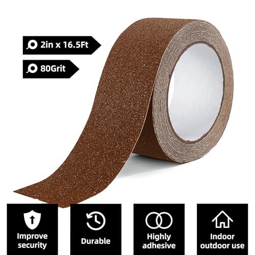Reniteco 2" x16.5Ft Anti Slip Tape Coffee Heavy Duty Grip 1PC - color: 02-Coffee, size: 2in x 16.5Ft