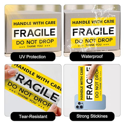 120 PCS 6" X 4" Fragile Shipping Stickers Do Not Drop Labels - style: Style One