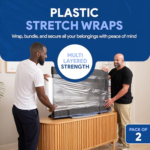 International Plastics Co. 2 Pack of 17'' Plastic Stretch Wrap for Moving - size: 2 Pack, style: 18" - 17" Styles