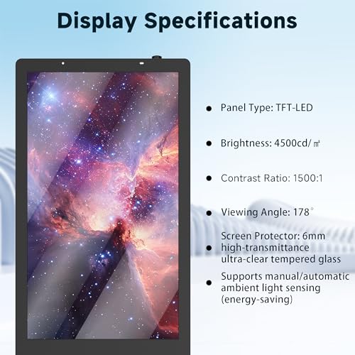65 Inch Floor Standing Outdoor Digital Signage - IP65 Waterproof Display with 4500nits Brightness, WiFi/HDMI/USB Input for Retail, Subway & Restaurants