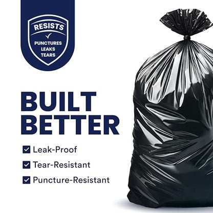 Plasticplace 56 gallon Trash Bags │ 1.5 Mil │ Black Heavy Duty Garbage Can Liners │ 38” x 58” | 50 Count (Pack of 1) - color: Black, size: 50 Count (Pack of 1)