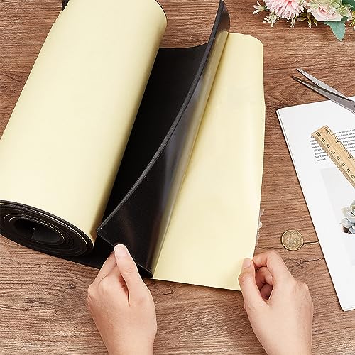 BENECREAT 78.7x12 inch Black Self-Adhesive EVA Foam Roll, 5mm Thick Sticky Upholstery Foam Sheets for Scrapbooking Crafts, Cosplay Model, Cushion Furniture, Gap Filling, Packing - color: Black, size: 5mm Thick