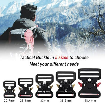 2 Inch Tactical Buckle Replacement, Metal Heavy Duty Tactical Belt Buckles for Webbing Nylon Strap, Dog Collar, Harness Military Buckle Luggage Travel Straps Clip Hardware - color: 05(2" Black Metal Buckle 1pcs)