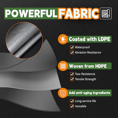 RAINDEWAY 5x6 Feet Tarps Heavy Duty Waterproof,10Mil Small Tarp Cover - color: Silver/Brown, size: 5x6 Feet-Finished size