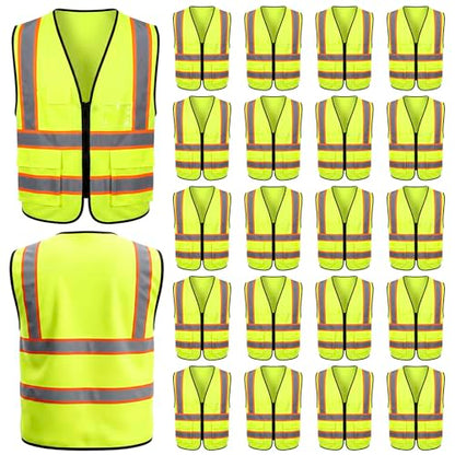 EBOOT 20 Pack Safety Vest High Visibility Reflective, Fluorescent Green - color: Fluorescent Green