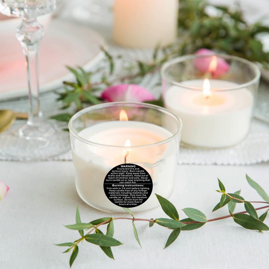 UPSTORE 500 PCS 1.5 inch Black Round Candle Warning Labels - color: Black