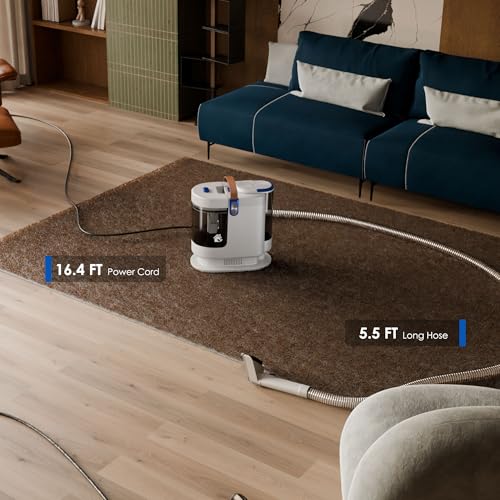 WURESE Portable Carpet Cleaner Machine – Handheld Deep Cleaner with Self‑Cleaning System & 2 Brushheads, Blue