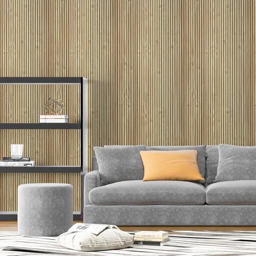 Art3d Fine Bar Design Slim Slat Wall Panel, 104 x 12 Inch, 4-Pack, Teak - color: Fine Bar Teak