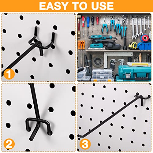 Shimeyao 100 Pcs Peg Board Hooks Stainless Steel Pegs,10 Inch,Black - color: Black, size: 10 Inch