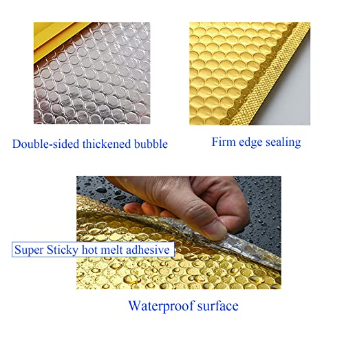 HOSL Metallic Padded Bubble Mailers shipping envelopes (Gold, 20Pack 6.25"(W) x 9"(L) (Inner)) - color: Gold, size: 6.25x9" (Inner)