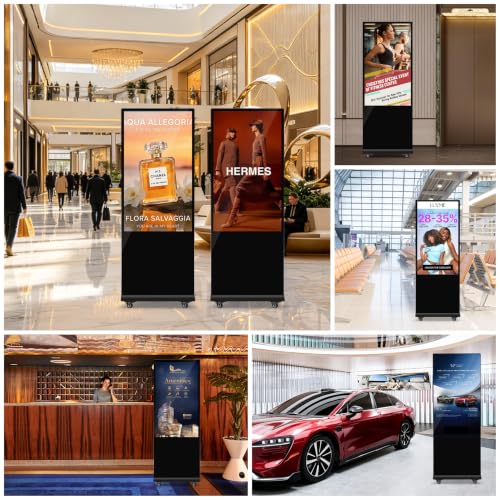 Non-Touch Digital Signage Display, 65 Inch Digital Display Board with HDMI Input, USB Plug-and-Play, Split Screen, Scheduled Power On/Off for Retail, Mall, Front Desk, Advertising - size: 65inch