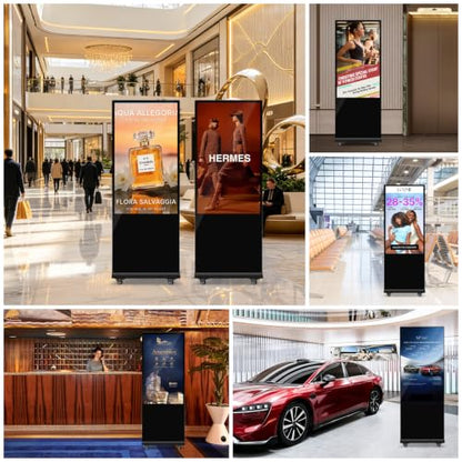 Non-Touch Digital Signage Display, 55 Inch Digital Display Board with HDMI Input, USB Plug-and-Play, Split Screen, Scheduled Power On/Off for Retail, Mall, Front Desk, Advertising - size: 55inch