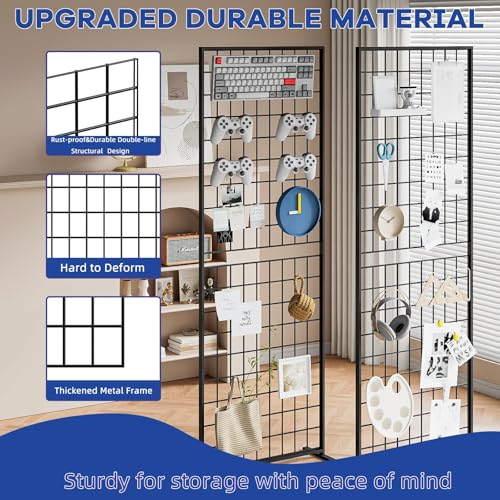 4 Pack 2 x 4 Ft Grid Wall Panels, Heavy Duty Wire Grid Display Panels