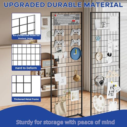 4 Pack 2 x 4 Ft Grid Wall Panels, Heavy Duty Wire Grid Display Panels