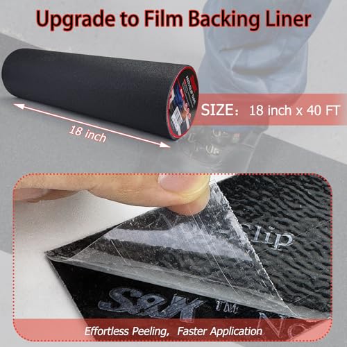 S&X Anti Slip Tape 18in x 40ft Grip Tape for Stairs & Floors, Black - size: 18 inches x 40 feet