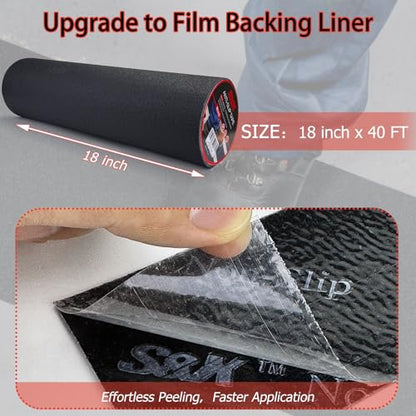 S&X Anti Slip Tape 18in x 40ft Grip Tape for Stairs & Floors, Black - size: 18 inches x 40 feet