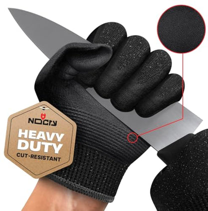 NoCry Professional Cut Resistant Work Gloves Firm Grip and Waterproof Palms - color: Black (Enhanced Grip & Water Resistant), size: Large, style: 1 Pack