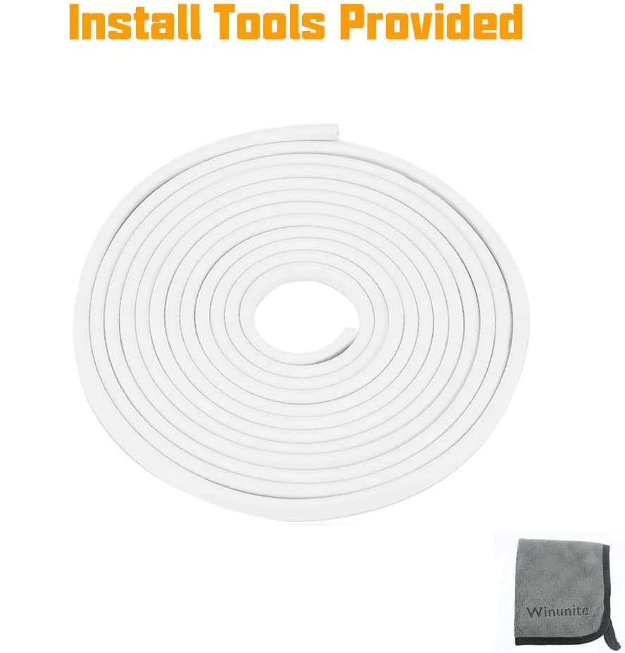Winunite 65.6ft (20m) No Glue Car Door Edge Guards White - color: white, size: 65.6 ft