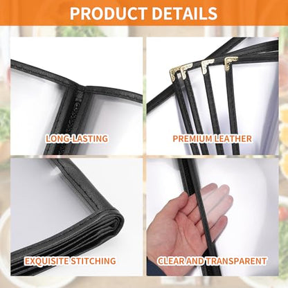 4 Pcs 8.5 X 11 Inch Restaurant Menu Covers, 6 Page 12 View