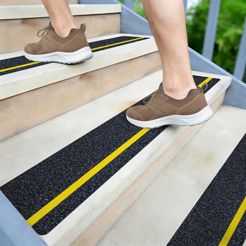 LifeGrip Reflective Anti Slip Stair Treads 4"x32" 10-Pack, Outdoor Grip - color: Reflective, size: 4" x 32"
