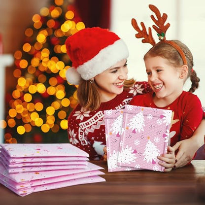 Metronic Christmas Bubble Mailers 6x10 Inch 50 Pack Cute Bubble Mailers - color: Pink Tree, size: 6x10" 50PC