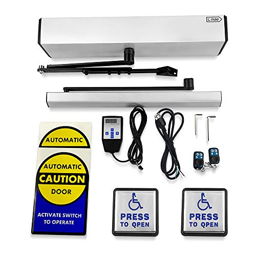 Olideauto DSW120 Automatic Door Opener for Handicapped with Wired Stainless Steel Handicap Push Buttons