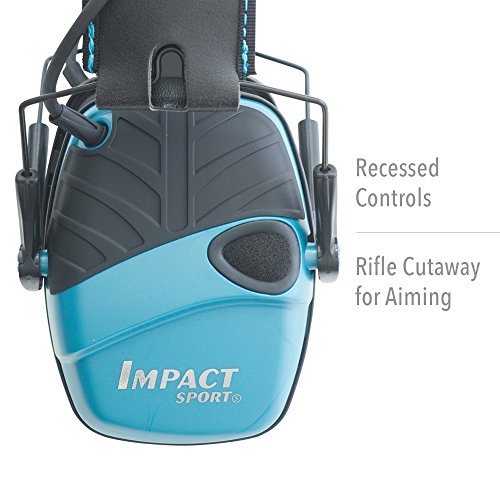 Howard Leight by Honeywell Impact Sport Sound Amplification Electronic Shooting Earmuff, Teal - color: Teal, size: Medium