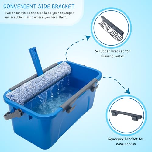 Window Cleaning Kit for Home and Commercial Use, 6 Ft Long Handle - color: Blue