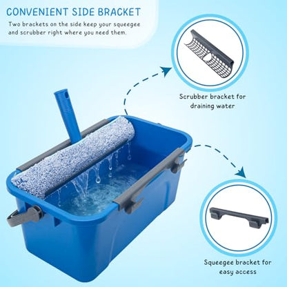 Window Cleaning Kit for Home and Commercial Use, 6 Ft Long Handle - color: Blue
