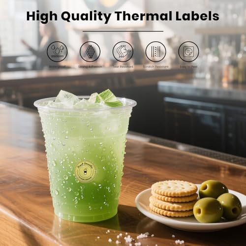 Yellow Round Thermal Labels 1 Inch Vinyl Printer Sticker 500 PCS - color: Yellow