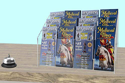 Brochure Holder Multi Tier 12 Pocket for 4"W Trifolds and Menus