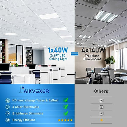 AIKVSXER 8 Pack 2x2 Led Flat Panel Light 40W 3000K/4000K/5000K Switchable - color: 2x2 8PACK