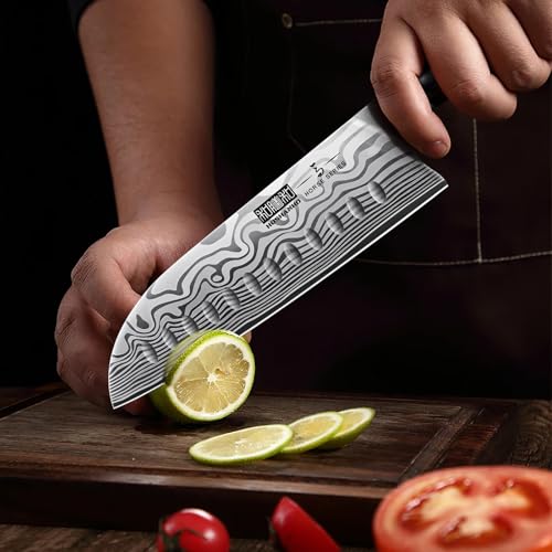 HOSHANHO 8 Pieces Knife Set with Magnetic Block, Ultra Sharp Powder Steel Knife Block Set, Professional Chef Knife Sets with Ergonomic Handle & Knife Sharpener - size: 8 Pieces Knife Set