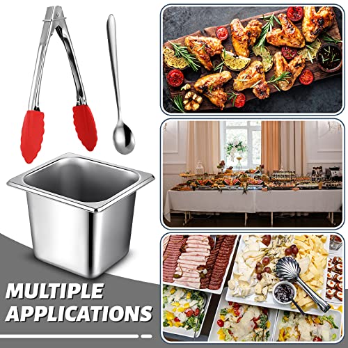 Rtteri 22 Pcs 1/6 Size Pan 6 Inch Deep Metal Hotel Steam Table Pan Bulk Set - size: 1/6 Size Pan 6 Inch Deep