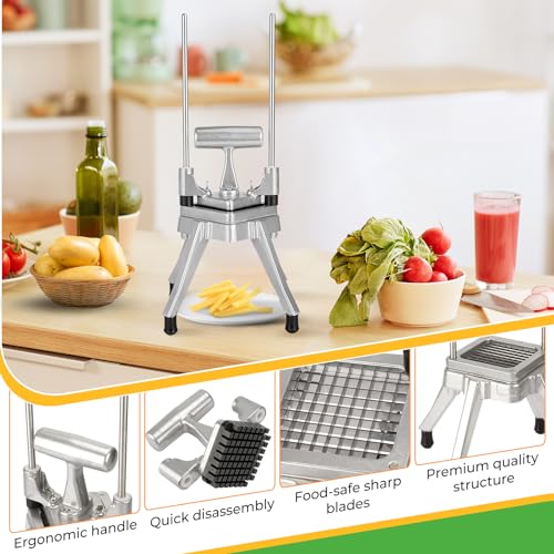 Commercial Vegetable Chopper & French Fry Cutter, 3-Blade Dicer - size: 1/4" & 3/8" & 1/2", style: 3in1 Chopper Dicer