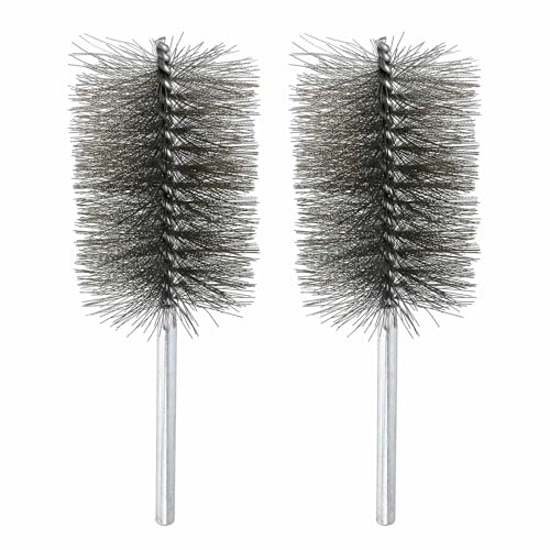 HARFINGTON 2pcs Wire Bore Brush 8 x 2-3/4" 5/16 Inch Shank Stainless Steel Bristles Cleaning Brush for Clean Car Part Tube Kitchen Garage - size: 8 x 2-3/4"