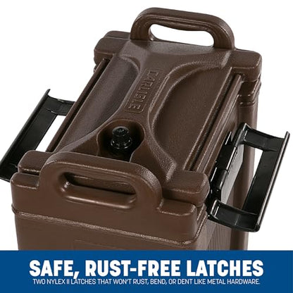Carlisle FoodService Products Cateraide Insulated Beverage Dispenser with Handles for Catering, Kitchen, and Restaurants, Plastic, 2.5 Gallons, Brown - color: Brown, size: 2.5 Gallon Capacity