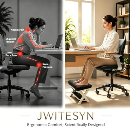 Foot Rest Under Desk, Ergonomic Wooden Desk Foot Rest - color: Natural Wood