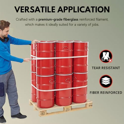 4 Pack Buck Strapping Tape 2 Inch x 60 Yds (180ft), 5.5 Mil – Heavy Duty Fiberglass Tape, Filament Tape, Reinforced Packing Tape with Synthetic PET Adhesive for Bundling, Shipping & Palletizing - size: 2 Inch x 60 Yards, style: 4 Pack