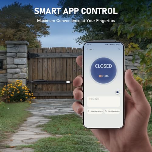 CO-Z Automatic Gate Opener Kit, App Compatible Smart Single Swing Gate Opener for Doors up to 660lb 5.9ft with Remote Controls Release Keys, Electric Gate Opening System for Driveway Home - style: Single 660lb with APP
