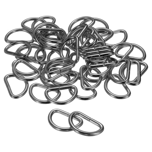 HARFINGTON D Ring Metal Electroplate D-Shape Buckle Clips Multi-Purpose Buckle Straps Accessories for Backpacks Webbing Strap - color: Gunmetal, size: 25 mm