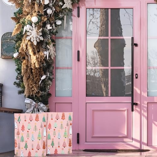 JarThenaAMCS 100Pcs Pink Christmas Poly Mailers 10 x 13 Inch Xmas Tree Packaging Bags Self Seal Mailing Envelope Bags for Winter Small Business Clothing Gift - style: pink xmas tree