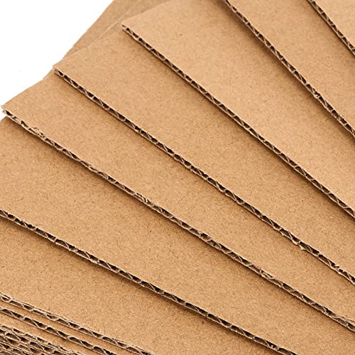 JAPCHET 100 Pack 5 x 7 Inch Brown Corrugated Cardboard Sheets, 1/8" Thick Flat Corrugated Cardboard Filler Insert Sheet Pads Squares Bulk, for Packing, Mailing, DIY Art Supplies - size: 5x7