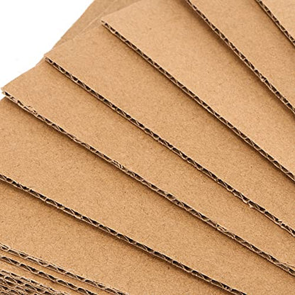 JAPCHET 100 Pack 5 x 7 Inch Brown Corrugated Cardboard Sheets, 1/8" Thick Flat Corrugated Cardboard Filler Insert Sheet Pads Squares Bulk, for Packing, Mailing, DIY Art Supplies - size: 5x7