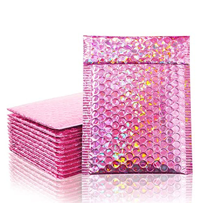 Outus 50 Pcs Bubble Mailers 3 Sizes, Bubble Shipping Envelopes, Rose Red - color: Glitter Rose Red