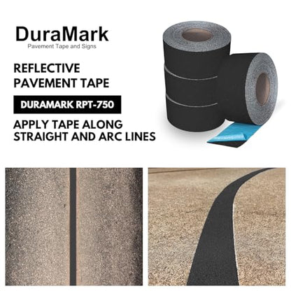 DuraMark RPT-750 Reflective Pavement Marking Tape, Black, 3 in x 18 ft - color: Black, size: 3 Inch x 18 Ft
