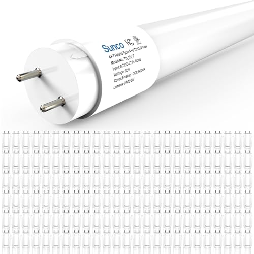 Sunco 150 Pack 4 Foot T8 LED Tube Light Bulbs, 5000K, 20W, Hybrid A+B - size: 150 Pack